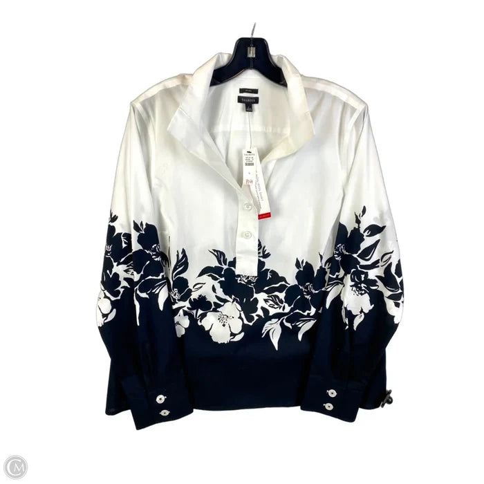Top Long Sleeve By Talbots In Black & White, Size: L