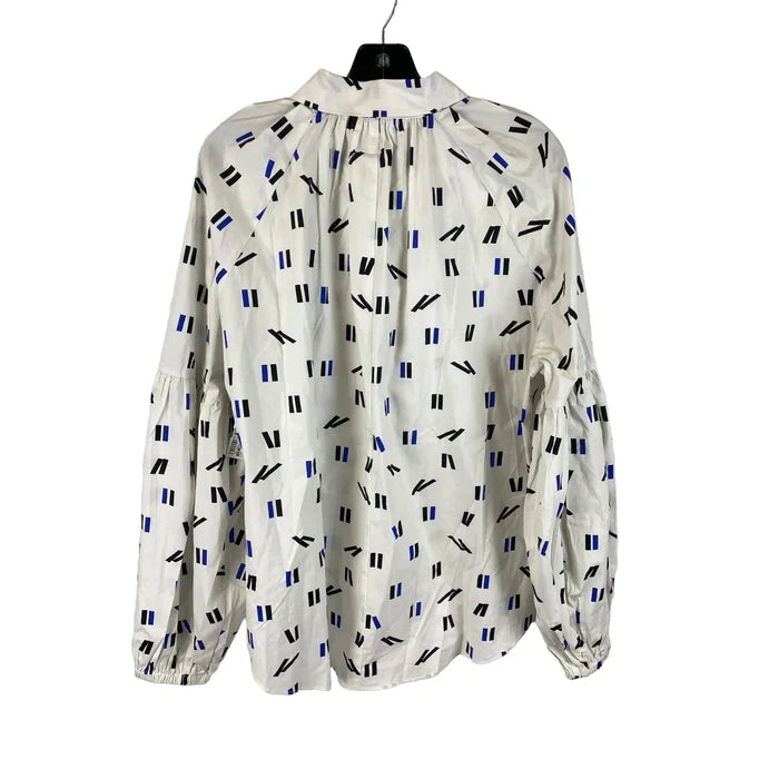 Top Long Sleeve By The Drop In Blue & White, Size: Xl