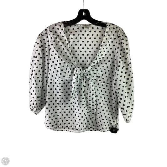 Top Long Sleeve By Tyler Boe In Polkadot Pattern, Size: 8