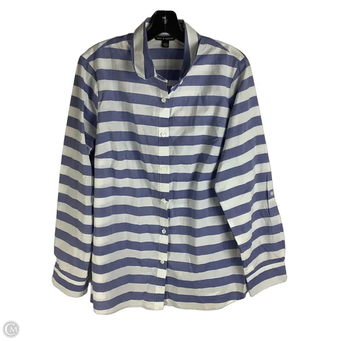 Top Long Sleeve By Zac And Rachel In Striped Pattern, Size: L