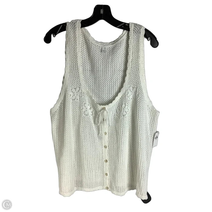 Top Sleeveless By Old Navy In White, Size: Xxl