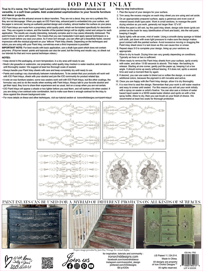 Tromp L' Oeil Laurel Paint InLay by IOD
