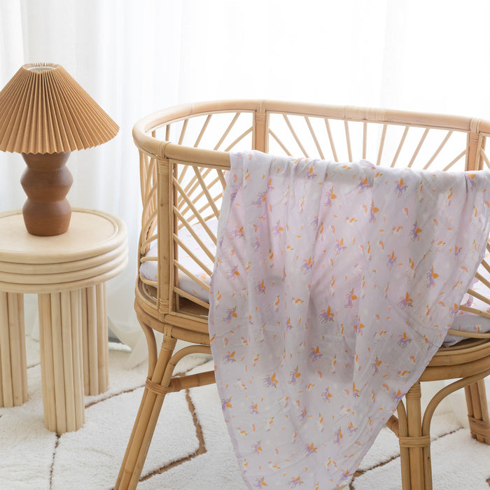 Unicorns Organic Fitted Bassinet Sheet/Change Pad Cover