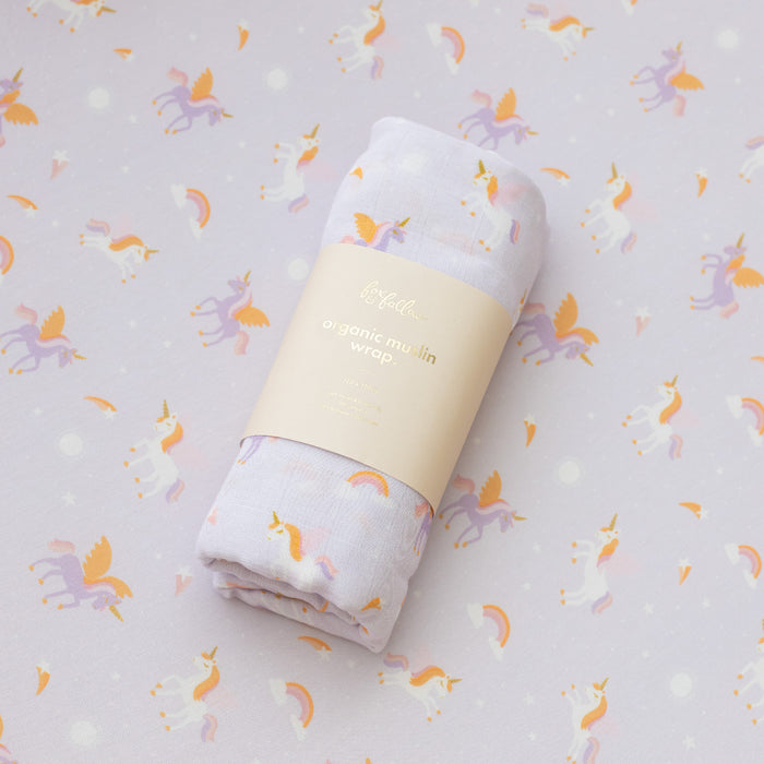 Unicorns Organic Fitted Cot Sheet