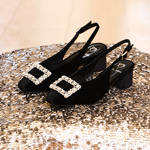 Venezia: Black Velvet Shoes Sole Bliss