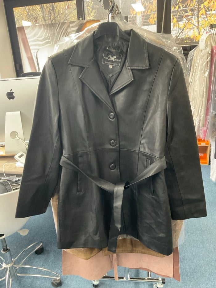 🖤 Veste cuir avec ceinture – Hawk & Horse (Seconde main)