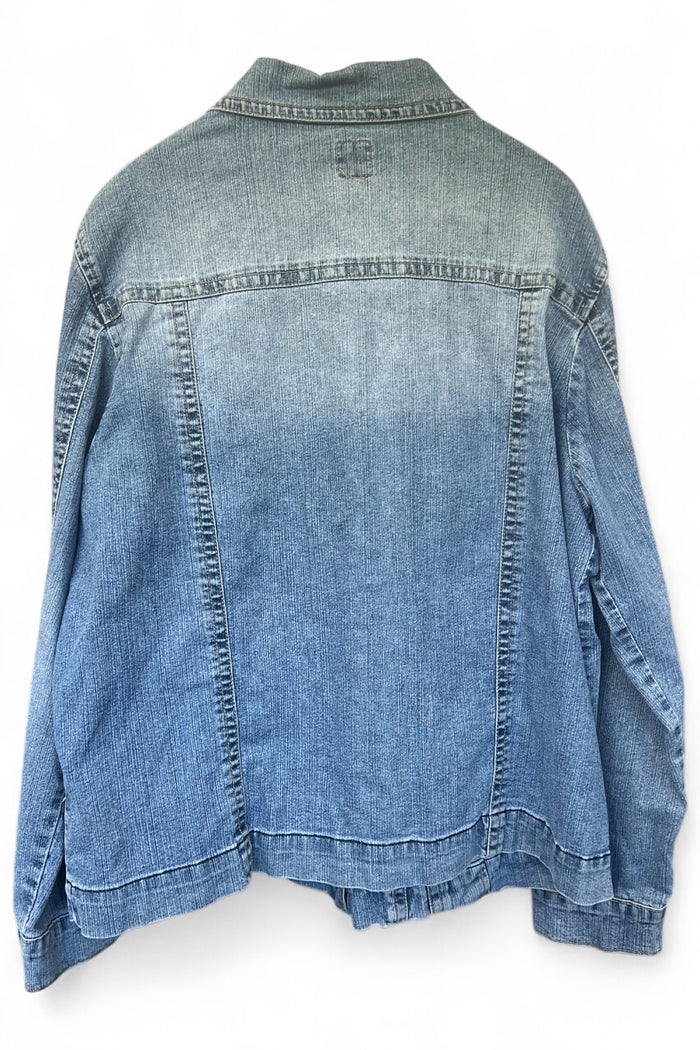 Veste en jean avec col strass