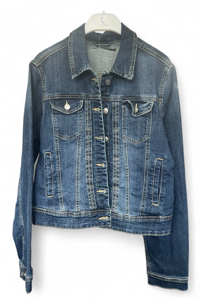 Veste en jean bleu foncé