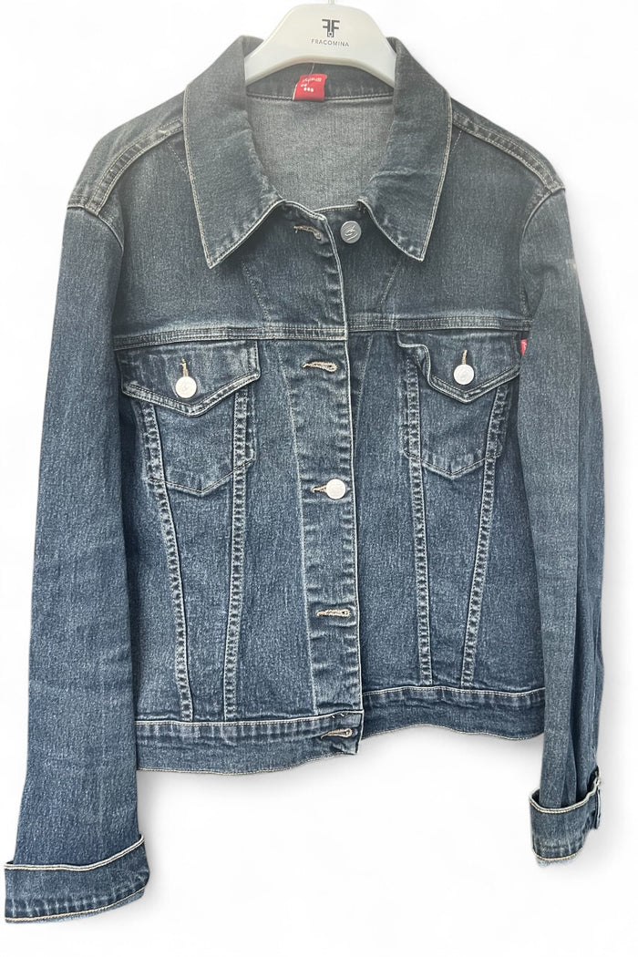 Veste en jean bleu foncé
