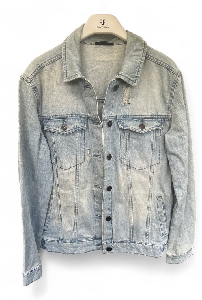 Veste en jean délavé vintage