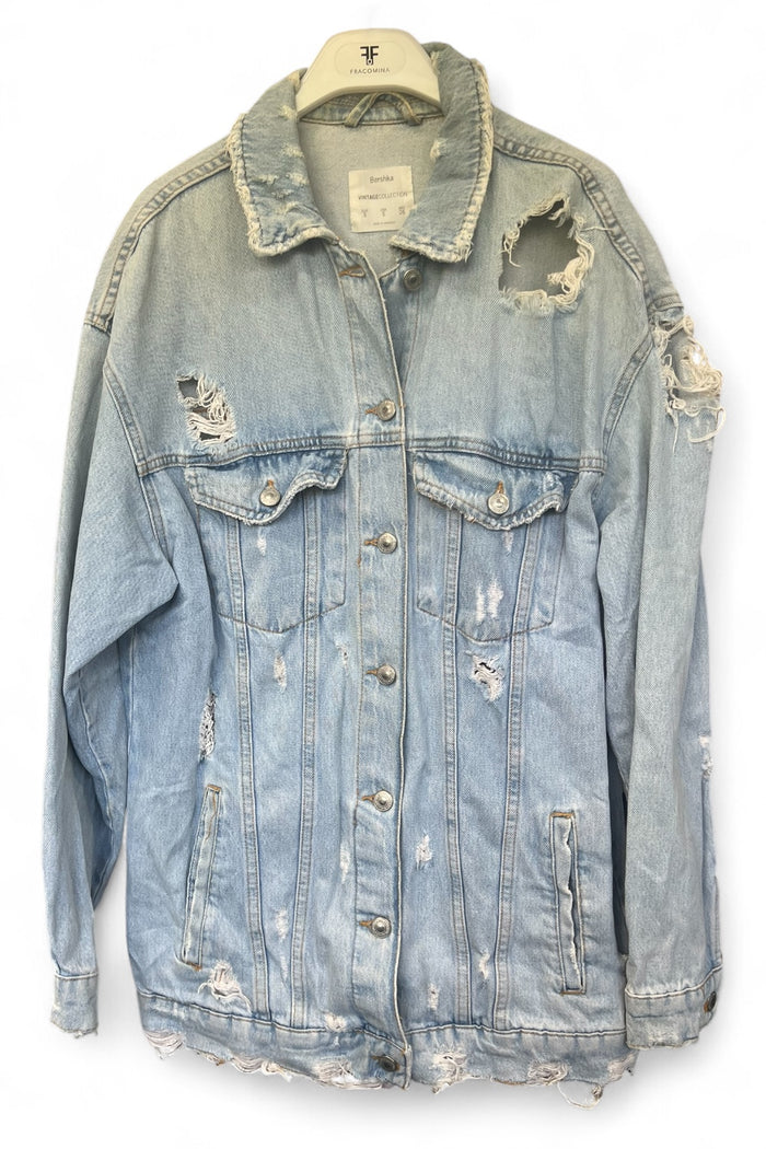 Veste en jean oversize destroy