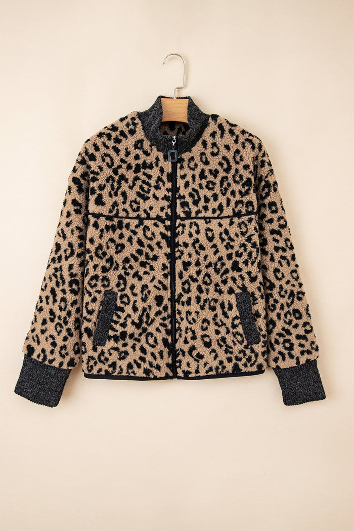 Veste Léopard en Polaire