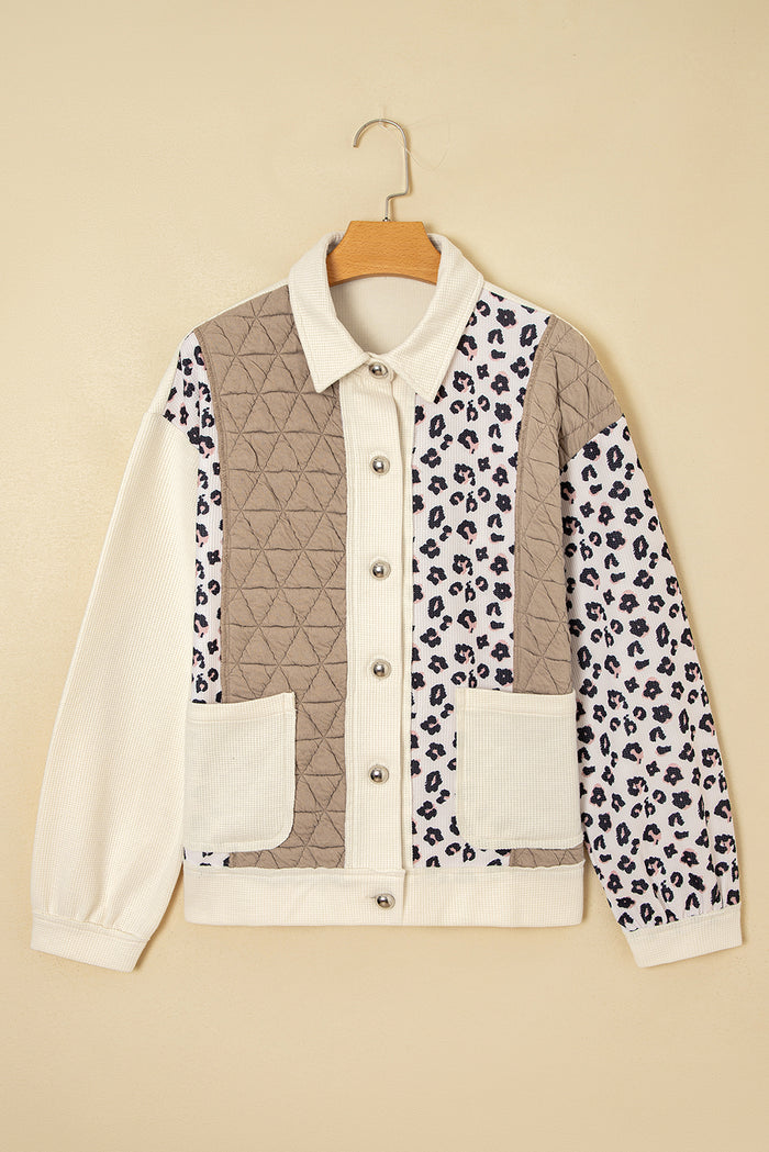 Veste Patchwork Gaufrée Léopard