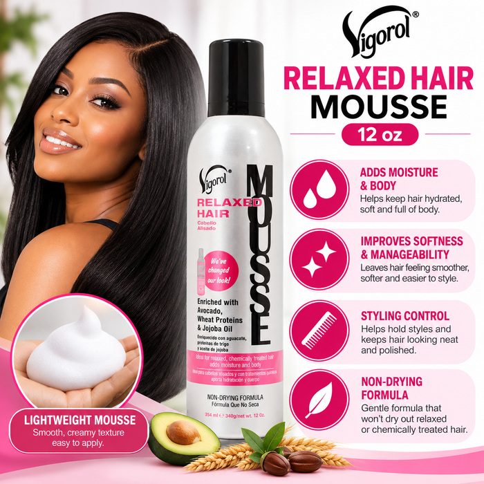 Vigorol – Relaxed Hair Mousse, 12 oz Vigorol