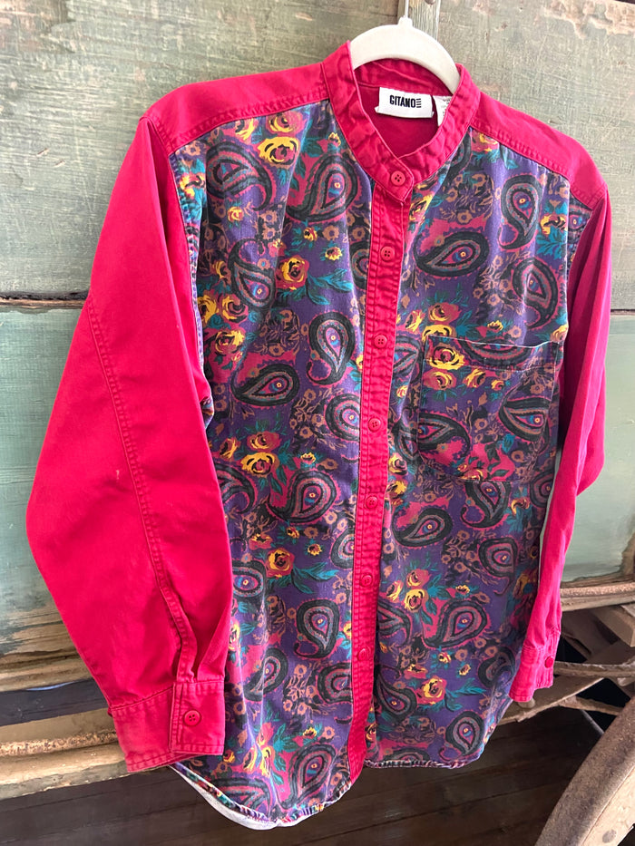 Vintage Gitano Pink Paisley Women's Button Up Shirt *Size Medium - Deer Creek Mercantile