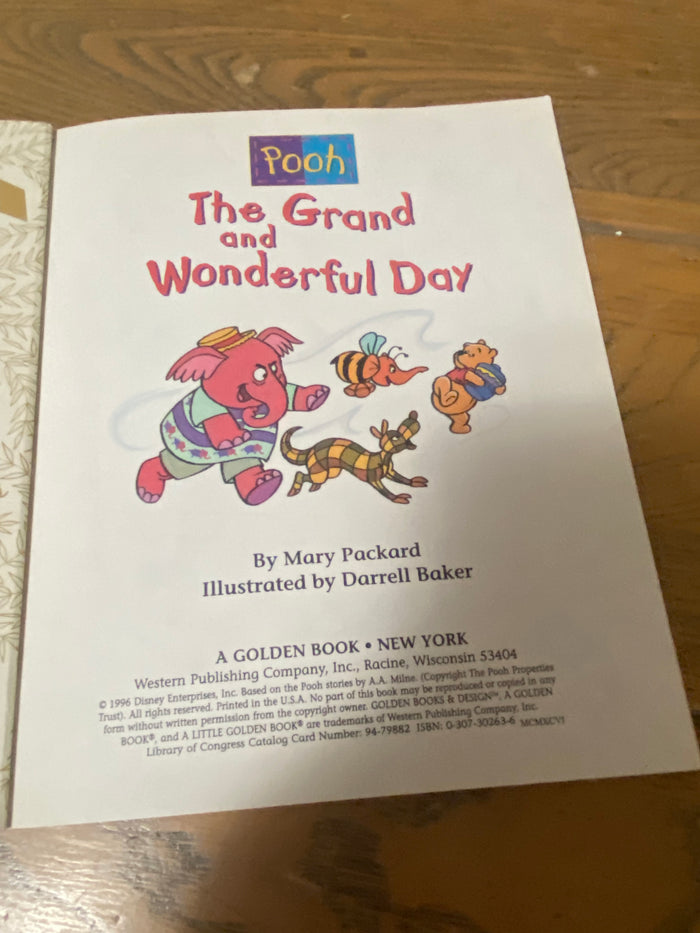Vintage Little Golden Book - Winnie The Pooh, The Grand And Wonderful Day, 1996 - Deer Creek Mercantile