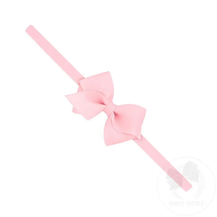 Wee Grosgrain Bow on Matching Nylon Band
