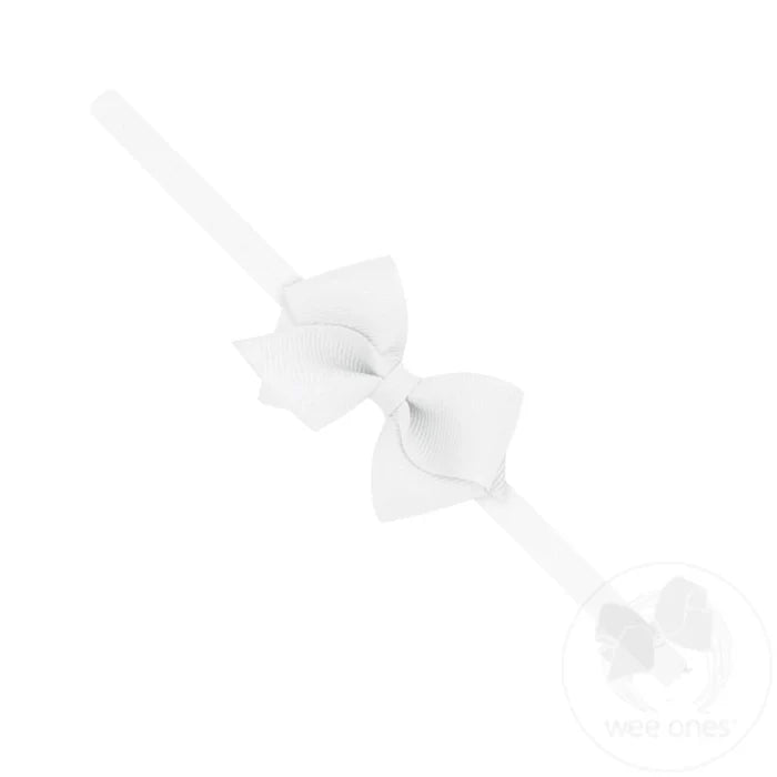 Wee Grosgrain Bow on Matching Nylon Band