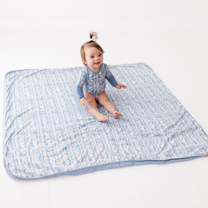 Whimsy Blue Luxe Plush Nuzzle Blanket