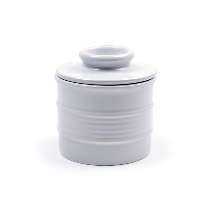 White Stoneware Butter Pot