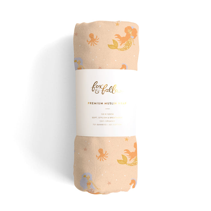 Wild Peony / Mermaids Organic Muslin Wrap Set