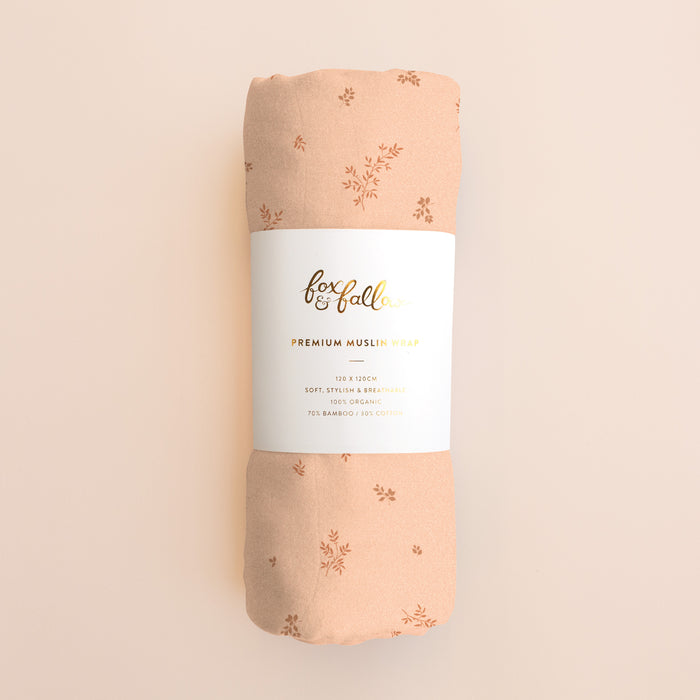 Wild Ruscus Muslin Wrap Swaddle