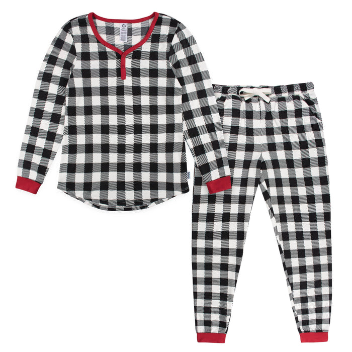 2-Piece Women's Buffalo Plaid Pajama Set