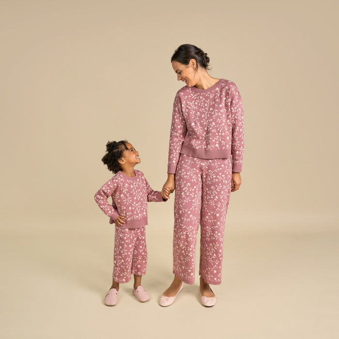 Womens Dark Rose Branches Sweater
