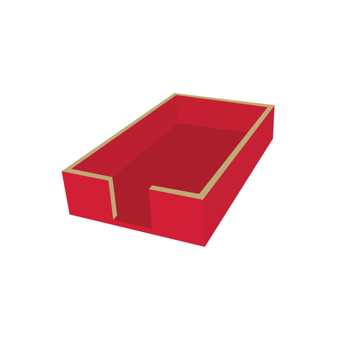 Wooden Guest Towel Holder - Red/Gold