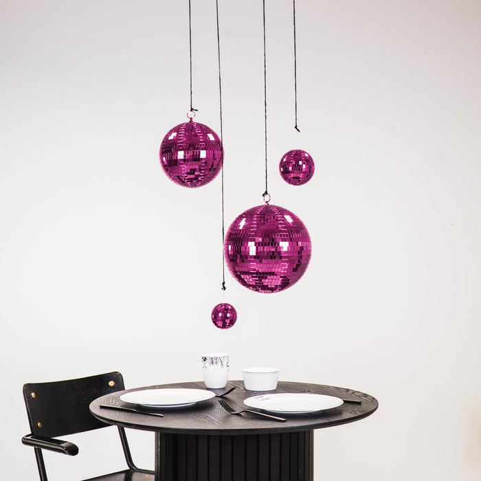 XMAS - Roze Discoballen Set – 6 Verschillende Maten – 8 tot 30 cm – Spiegelbollen – Disco Decoratie – Feest & Interieur