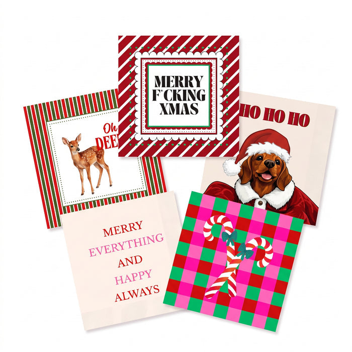 XMAS- Set van 5 Kerstservetten – 5 Designs – 3-Laags – 20 Stuks per Pak – Papieren Servetten