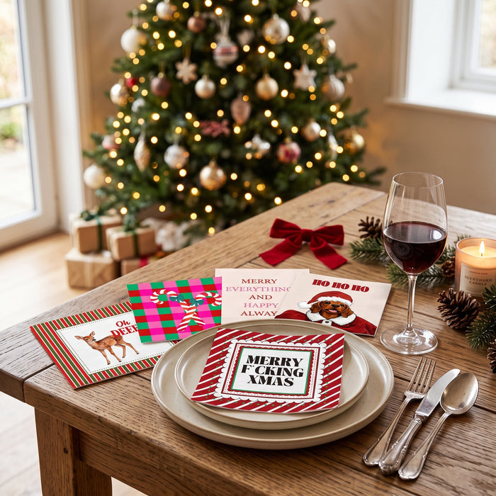 XMAS- Set van 5 Kerstservetten – 5 Designs – 3-Laags – 20 Stuks per Pak – Papieren Servetten